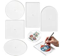Transparent Acrylic Templates 5 Piece Reusable Stenils Set For Journaling | Needlework Canvas Tracing Tool Guide for Worksop Classroom Home Office DIY Handmade Projects Art Craft