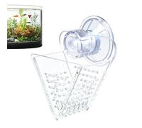 Transparent Acrylic Tray, Shrimp Feeding Dish, 2.36 * 1.57 * 2.36in Cone Worm Feeder with Suction, Clear Aquarium Food Holder, Floating Cup with Mesh Design, Betta Feeder for Snails Turtle