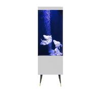 Transparent Aquarium créatif for Salon, Bureau, Salon, Maison, Sol, Filtre arrière Goldfish(Blanc)