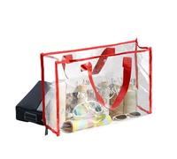 Transparent Beach Bag - Clear PVC Carry Bag | Waterproof Large Tote | Stadium, Beach, Pool, Laundry, Travel, See-Through Handy, rouge, Reportez-vous à la description, Se référer à la description
