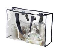 Transparent Beach Bag - See Through Tote Bag, Clear Beach Bag | Waterproof Bag For Stadium, PVC Carry Bag, Laundry Handy Tote Bag, See Through Bag, Waterproof Big Clear Bag For Stadium, Noir ,