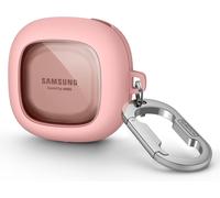 Transparent Case Compatible with Samsung Galaxy Buds 2/Buds Live/Buds 2 Pro/Buds Pro/Buds FE Cover, Portable Shockproof Protective Case with Keychain for Samsung Galaxy Buds 2 Pink
