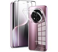 Transparent Case For Honor Magic 7 Lite 6.78 Inch With 2 Tempered Glass, Shockproof Anti-Scratch Protective Case, Slim Soft Tpu Silicone Case Cover For Magic 7 Lite, Clear