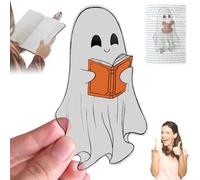 Transparent Clear Cute Ghost Bookmark, The Clear Ghost Bookmark, Creative Halloween Bookmarks Reading Paper Cards for Book Lovers, Student, Classroom Rewards, Party Favors, Gift Bag(10Pcs)