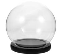 Transparent Dôme de Verre Sphérique avec Base pour Fleurs Noël | Cloche Décorative Élégante, Présentation de Petits Trésors ou Miniatures, Support Stable, Création DIY, Étagère, Bureau