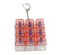 Transparent Fidget Button Toy Stress Relief Keychain(red)