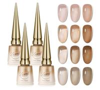 Transparent Gel Nail Polish Nude 4 Couleurs Thé Et Brun UV Vernis à Ongles Gels Soak Off Automne Hiver Cristal Natural French Gelée Gel Nail Polish pour Salon Studio De Manucure Diy à La Maison