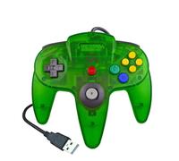 (Transparent green) USB N64 Controller, Wired PC Gamepad for Windows, Compatible with N64 Emulators, Retro Gaming Controller