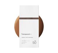 Transparent Lab Mineral Tinted Sunscreen Dark SPF50 100 ml - Crème solaire 100% minérale à base d'oxyde de zinc, de peptides et de collagène, teinte légère, protection UVA/UVB et lumière bleue