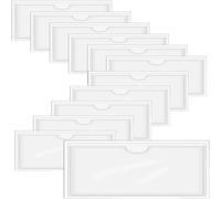 Transparent Label Holders,12 Horizontal Pockets For Index Cards,For Self-Adhesive Folder,Organize And Protect Cards (Inner Size: 22.3 X 9.5 Cm)