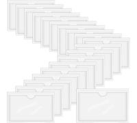 Transparent Label Holders,20 Horizontal Pockets For Index Cards,For Self-Adhesive Folder,Organize And Protect Cards (Inner Size: 11 X 7.5 Cm)