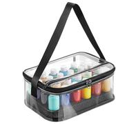 Transparent Paint Bottle Storage Bag - Portable Outdoor Sketching Tool Bag | Art Carrier With Shoulder Strap | 24 Bottles Extra Pockets For Brushes & Palettes, PVC Material, 27x19x12cm, For Painting