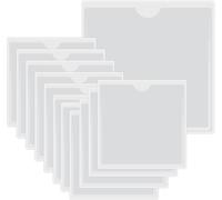 Transparent Plastic Stickers-12 Self-Adhesive Card Pouches,With Opening On The Top,To Protect Your Cards (Inner Size: 9.5 X 9.5 Cm)