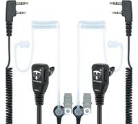 Transparent Pneumatic Earphone Microphone 2 Pin KenwoodTwo-Way RadiosCompatible Ti-F8+ Midland G10 G11v Ct890 Uv-82 Uv5ra Surveillance Security Airsoft (2pcs)