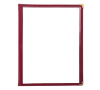 Transparent Porte-menu Rouge pour Restaurant 4 Pages 8 Vues A4 | PVC et Pu, Protège des Éclaboussures, pour Bars et Cafés, Compatible Feuilles A4