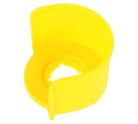 Transparent Protecteur de Bouton D'arrêt D'urgence Jaune, en Plastique | Aperçu du Statut, Surface Lisse et Bords Doux, pour Techniciens et Électriciens en Atelier