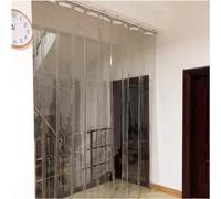 Transparent PVC Vertical Blinds Sliding Outdoor Curtains Windproof Foldable Roller Shades for Freezer Doors (1.2m x 2m) -Easy to Install Weather Resistant