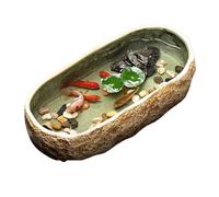 Transparent Réservoir de Poissons en céramique Réservoir de Tortue Bassin en céramique Petit Pot de Fleur décoratif en céramique for la Maison Goldfish(Beige)