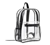 Transparent School Bag - Clear PVC Backpack, Thick Shoulder Straps | Multiple Compartments Large Clear Backpack for Student, Boy, Girl, Sports Activity, Concert, Beach, Kayak