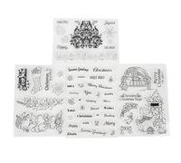 Transparent Seal Hand Account Christmas DIY Scrapbook Rubber Stamp Decoration for Card Making and Paper Crafts TPR Material 4 Pack