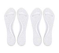 Transparent Silicone Shoe Pads 3/4 Length | Massaging & Shakeproof for Foot Fatigue Comfort | High Heel Insoles for Women/Long Walking/Standing | 2 Pairs Half Foot Cushion