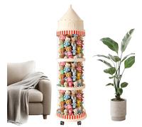 Transparent Stuffed Animal Storage Tube, Dustproof Aesthetic Doll Organizer with Castle Design for Living Room, Bedroom, Nursery, Dorm, Playroom, Toddler Space, Garage, and Balcony Display