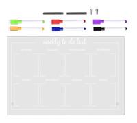 Transparent Tableau Mémo Écriture pour Bureau, en Acrylique | Planification Hebdomadaire, Message Rapide, Stylo Inclus, Usage sur Table, pour t Café
