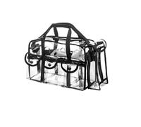 Transparent Toiletry Bag, Waterproof Clear Tote with Handle, Travel Cosmetic Bag, Easy Access Stadium Approved Design, Perfect for Beach Events Carry Lotion Brushes Makeup Women Men