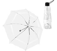 Transparent Umbrella,Lightweight and Portable Travel Umbrella,Three Fold Folding Rain Umbrella for Outdoors,Windproof Umbrella,Transparent Folding Umbrella for Weddings,