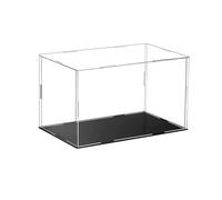 Transparent Vitrine 20x20x15cm avec Base, Facile À Assembler pour Figurines, Collections, Bijoux Et Décorations, Cube Empilable Petite Vitrine, Cas D'affichage Acrylique(H20cm,LxW 20x10cm)