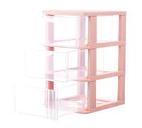 Transparente Boîte de Rangement à Tiroirs Rose en Plastique, 3 Niveaux | Compartiments Indépendants, Organisation Rapide du Bureau et Coiffeuse, pour Marqueurs, Stylos, Fournitures Créatives