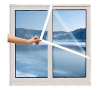 Transparente Film de Survitrage Thermo 160x200cm Kit D'isolation de Fenêtre Film Isolant Thermique Intérieur Protection Hiver Froid et Poussière(200x220cm/6.5x7.2')
