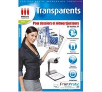 Feuille Transparente Imprimable pour Rétroprojecteur - 20 Films Polyester Transparents A4 - Micro Application