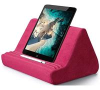Transplant Coussin souple pour tablette avec poche, support de livre multi-angle pour la lecture, convient pour iPad, lit, accessoires de canapé, liseuse électronique, téléphone (rose rouge)