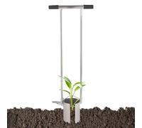 Transplanteur de jardin - Jardinière à bulbes à long manche | Outil de plantation manuel | Échelle de profondeur | Repose-pieds | Idéal pour désherber les | Parterres de fleurs | Confortable |