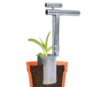 Transplanteur de jardin, jardinière en tonneau, outil en acier inoxydable, construction en acier, design portable pour la plantation de bulbes, le creusement du sol, l'enlèvement, les travaux de cour