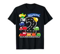 Transport 2ème anniversaire Avion Voitures Camion Pompier Train T-Shirt