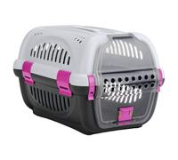Transport Box Beeztees Rhino Grise/Rose Pour Chats 51x34,5x33Cm En Plastique