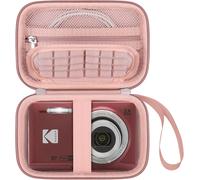 Transport Case for Kodak Pixpro FZ55/FZ53/FZ45/FZ43 16MP Digital Camera,Rose Gold+Rose Gold Inner,Travel Adapter