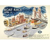Transport For London - imprimé "Boat Race April 4", papier PM12060 (40 cm x 30 cm) (coloré)
