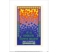 Transport For London - imprimé "It Is Cooler Down Below", Austin Cooper, papier PM12203 (40 cm x 30 cm) (coloré)