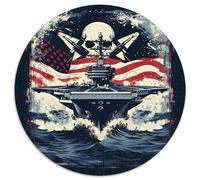 Transporteur d'avions 1000 Pièce Jigsaw Puzzles Jeux Éduchatifs Soulageur De Stress Jigsaw Rond Jeu De Défi Unique pour Cadeaux De Voyage, Présent 1000pcs (67.5x67.5cm)