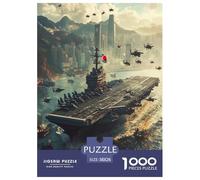 Transporteur d'avions Puzzles 1000 Pièces Cadeau Unique Jeu Éduchatif Challenge Toy À De Qualité Supérieure Peinture Art pour Adultes Enfants 38x26cm/1000pcs