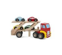 transporteur de voitures junior wood rouge/brun 2-pièces