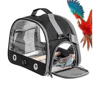 Transporteur d'oiseaux - Transport Facile pour perroquets, Style de Ventilation à Fermeture éclair Double Face, Tige de perchoir en Bois + Plateau en Acier Inoxydable, Cadre en PVC renforcé