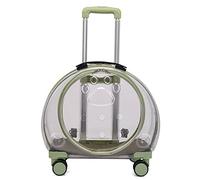 Transporteur Latéral Rigide pour Animaux de Compagnie, Transporteur de Chien de Voyage Respirant, Étui de Chariot de Chat Transparent Sur Roues, Étui de Chariot de Chenil de Chat, Green 2
