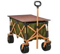 Transporteur Pliable Outsunny Bollerwagen Vert Capacité 120 kgLéger et Résistant avec Plateau Pliable pour Jardin et Plage