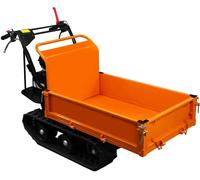 Transporteur sur chenilles Dumper Tombereau Brouette à moteur Essence 300kg Benne basculante 196cc