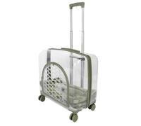 Transporteur Transparent pour Chat, Valise à roulettes Respirante pour Animaux de Compagnie avec Roue Silencieuse et Tige Rétractable, Transport pour Animaux de Compagnie Roulant