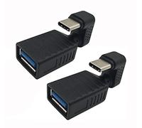Traovien Adaptateur USB C 180 degrés, adaptateur USB C mâle vers USB 3.0 femelle compatible avec ordinateur portable, tablette et téléphone mobile (lot de 2).